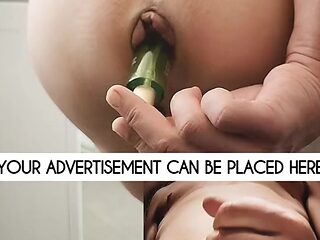 French slut takes huge monster cock and anal plug
