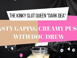 Slut Queen Dark Dea gets fucked, fisted, and pissed her nasty, creamy pussy