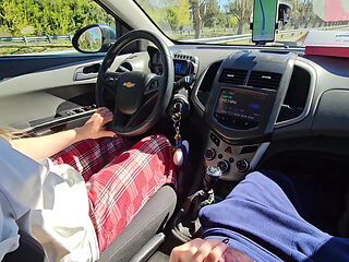 Traveling with My Girlfriend I Couldn't Resist the Urge: Luxury Handjob and Blowjob on the Side of the Road