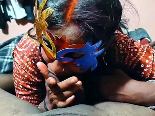 Even After Fucking on the Night of Holi, I Gave a Blowjob to My Husband by Sucking His Penis