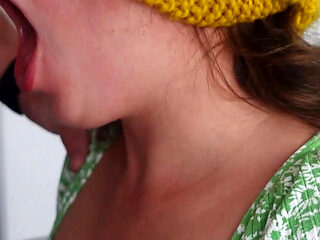 Hot MILF Blindfolded and Fucked in a Mouth