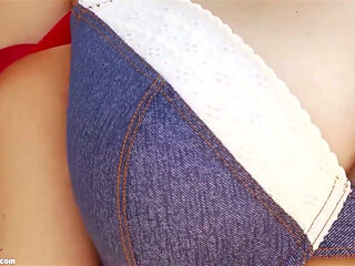 Amazing Babe Jelena Jensen Strips Out of Denim Lingerie!