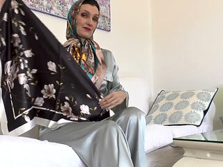 Your Step-stepmother's New Satin Scarves Turn You on! Everything Is so Beautifully Shiny! Lady Victoria Valente