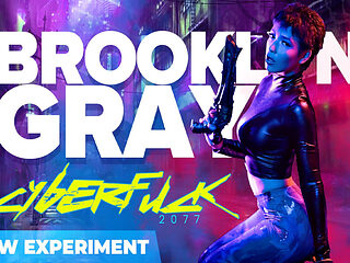 Cyberpunk Brooklyn Gray Cosplays a Futuristic Babe and Gets Creampied Hard