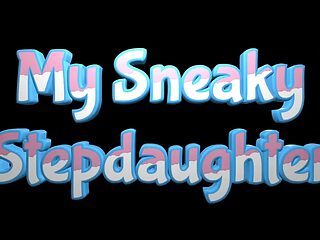 My sexy stepdaughter gets caught sucking my uncut cock while I spank her.
