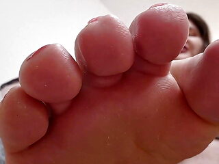 Lucky Loser on the Floor at My Feet - Worshiping and Sniffing My Feet Like a Greedy Slave