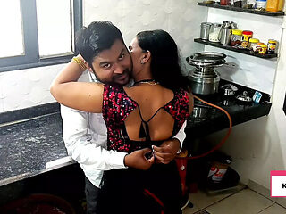 Desi MILF Kavita Gets Fucked Hard by Son-in-Law Tatya in Kitchen - Close Up Real Homemade Sex