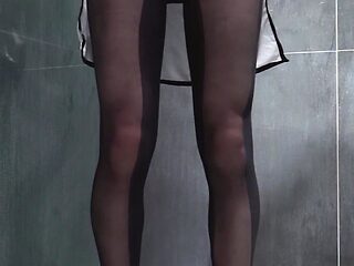 (Femboy)Hentai nun cosplay with black pantyhose high heel