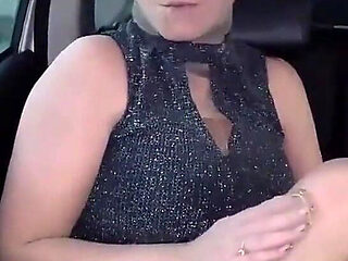 Risky Public Trip in Full Pantyhose Encasement Nylon Doll in the Car