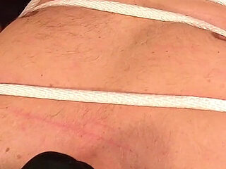 Tied up Male Slave Has to Clean the Mistress’s Hairy Pussy of His Own Cum Until She Orgasms