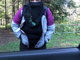 German Man Picks Up Muslim Hijab Girl for Rough Outdoor Sex