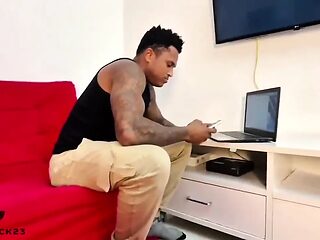 Skinny mandraka gets fucked hard by a big black cock.