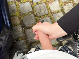 Public Parking Lot Handjob Blowjob Bus Cum Outdoor German Amateur