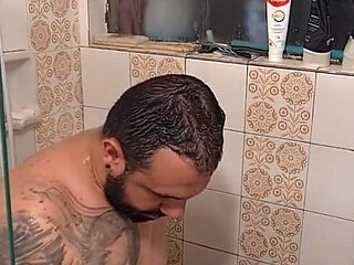 Pleasure Bath: Nicoly Mattos Took Lots of Cum on Her Little Ass Under the Shower!