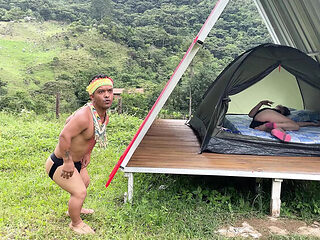 Indian teen Julianaburning gets horny seeing MILF Chiky's ass in forest, fucks her hard outdoor