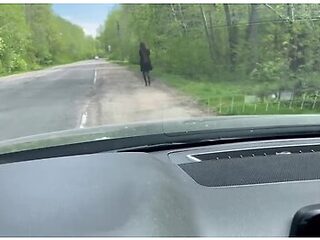 I Rented A Beautiful Prostitute On The Road. Fuck Her In The Car And Cum Inside Her.danakiss