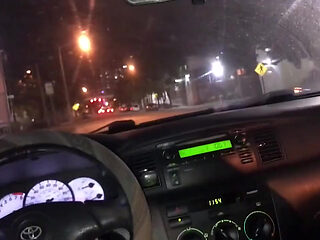 Risky Sloppy Car Horny Blowjob