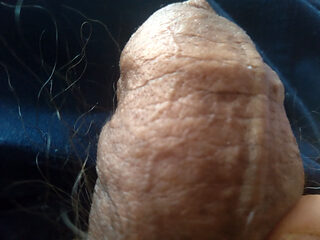 Guy masturbates his large penis with great excitement