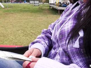 Public Pickups - Brunette Czech El Storm Rides Bumper Cars & Gives Steve a POV Blowjob with Steve Q & Gets Doggystyle Fuck