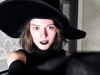 Spooky witch seduces me on a Halloween night and asks for a fuck