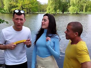 Charlie and Matt pound Briseida's tight ass in a sizzling MMF threesome