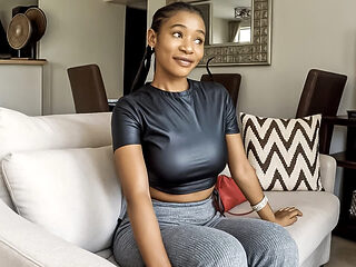 Amateur Ebony Model Tricked To Suck White Cock At Couch Casting Call