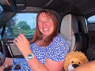 Real British MILF Drives Me in Her Car and Jerks Me off!