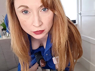Nurse Clinical Trial Degradation with Rough Hand Job and Pegging Punishment