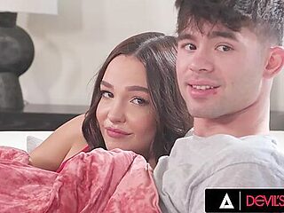 Rissa May - Sneaky Handjob Under Blanket Leads To Wild Hardcore Titty Fuck