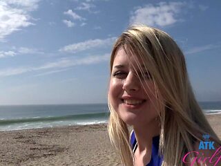 Blonde college babe enjoys during rough sex - Dez Hansen