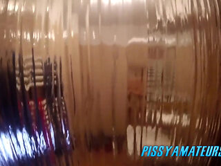 Pissing in the shower in jets