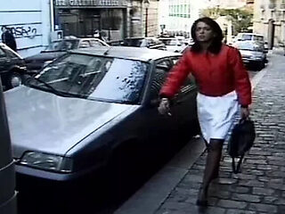 Blonde French babe Charly Sparks takes hard anal pounding in wild threesome