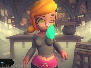 Gaming and getting messy with a creampie in 3D animated hentai