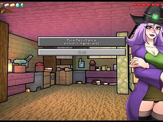 Wedding night fun with a gorgeous bride and some minecraft-style action