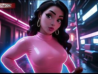 Curvy 3D babe sings seductively in SFW AI music video
