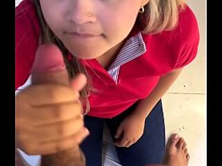 Busty blonde boss gets serviced by his hot, curvy supermarket employee