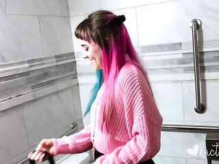 Kactus Kutie Pink Hair Pissing Solo - Tiny Tits Hairy Pussy Golden Shower