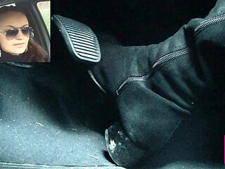 Driving Fast in Black Suede Knee High Boots