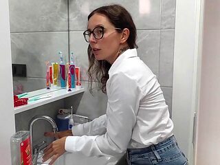 Ghomestory Pounds Clothed Hentai Stepmom in Shower