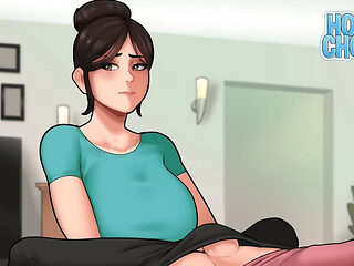 Stepmom Linda's Big Natural Tits Handjob Relieves My Sexual Tension After Catching Me Watching