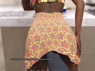 Grandma's House - Gameplay - Roleplay - Kitchen Teasing and Under Dinner Table Blowjob by Black Beauties