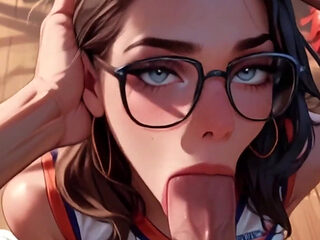 Ai Anime Cheerleader Seduction - POV Blowjob & Explosive Ending!