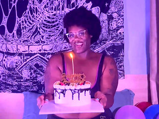 Birthday Cake and Cum Masturbation