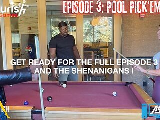 Sweet Vickie plays a game of pool with two cute guys in this XXX Game episode.