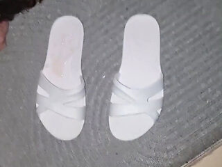 My Cuckold Slave Cum on My Slipper