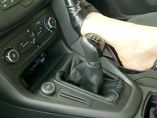 Hot Footsie in the Car to My Man and to the Shift Stick