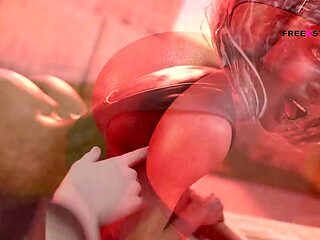 Alex gets naughty with Latisha's ass in this cartoon fantasy