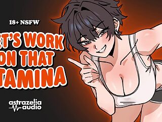 Tomboy bestie teaches you how to edge and increase your stamina in this