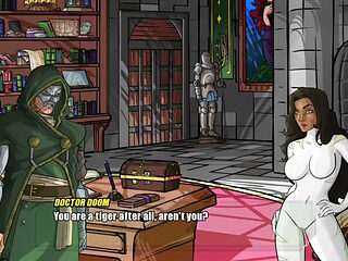 Doom stretches Angela's tight asshole with his huge monster cock - doomination gameplay