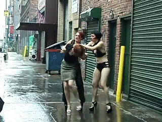 Horny dominatrix babes find slut with massive tits while getting nipples clamped - (Video has no audio but music)